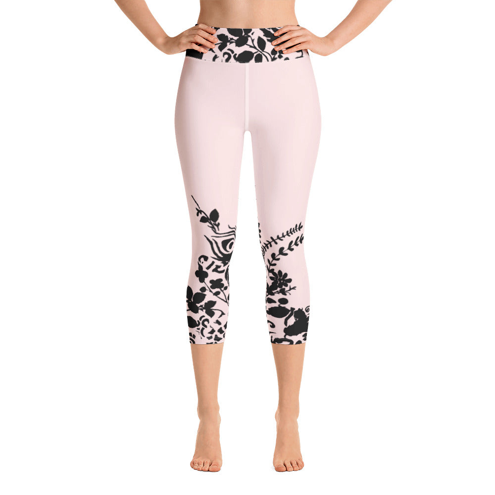 Flowers Silhouette | Women's Fine Art High-Waist Capris
