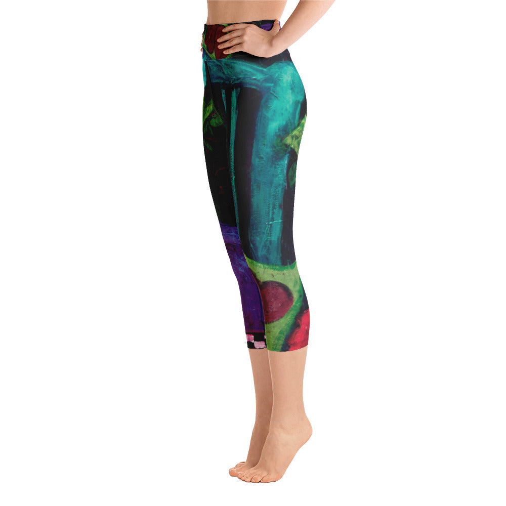 Turquoise Chair | Women's Fine Art High-Waist Capris