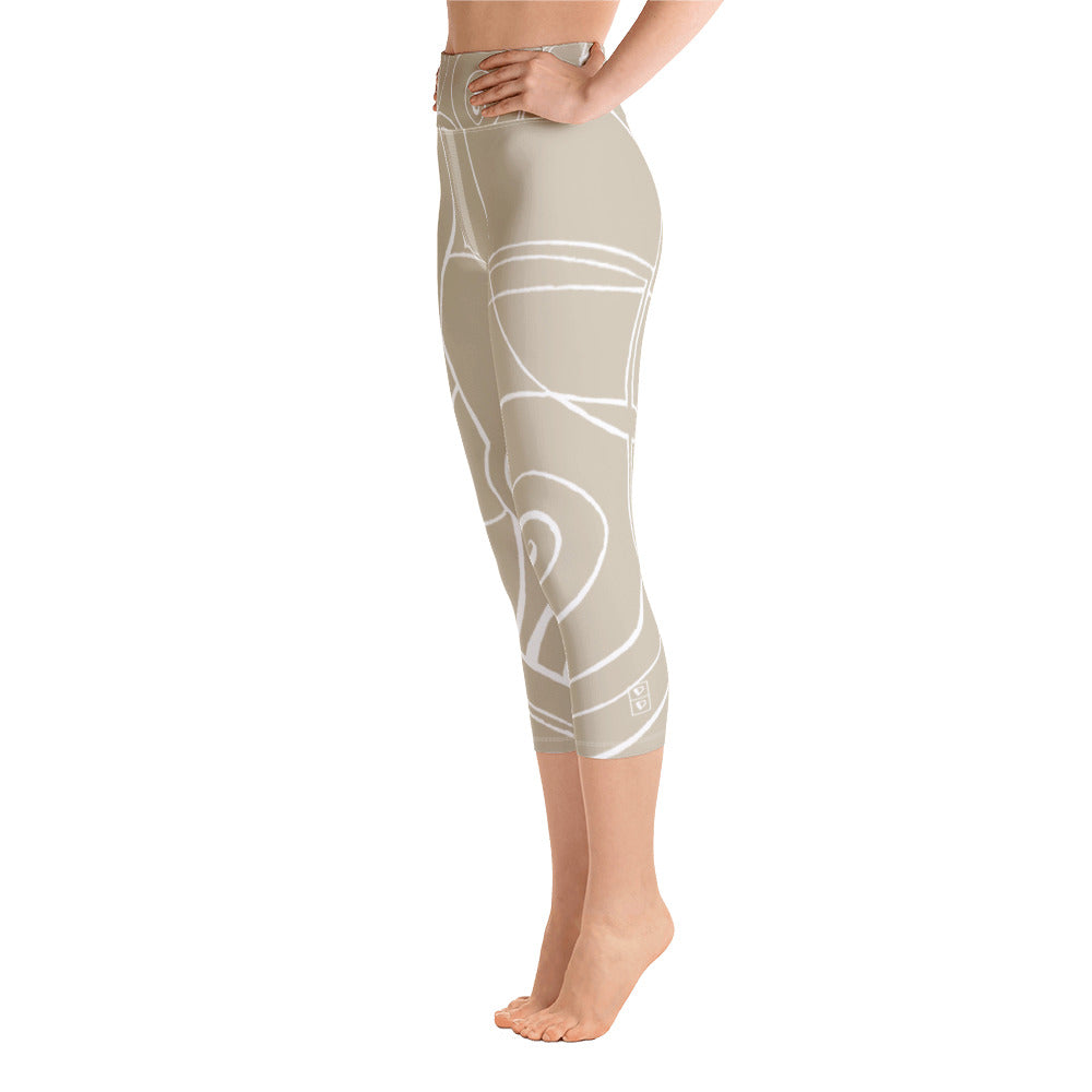 Nicole's Sketch - Khaki | Women's Fine Art High-Waist Capris