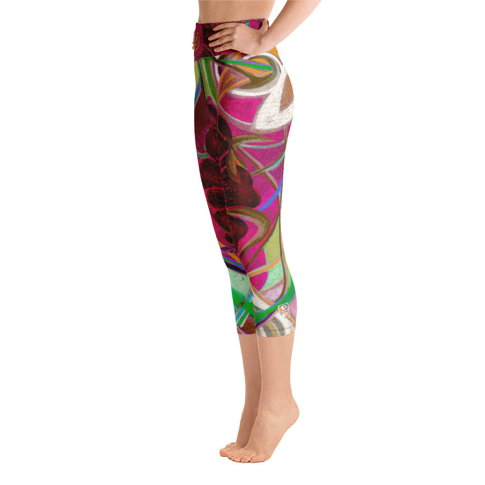 Nicole's Abstract III | Women's Fine Art High-Waist Capris