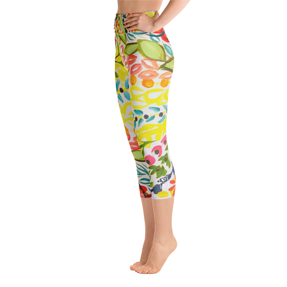 Summer Floral | Women's Fine Art High-Waist Capris