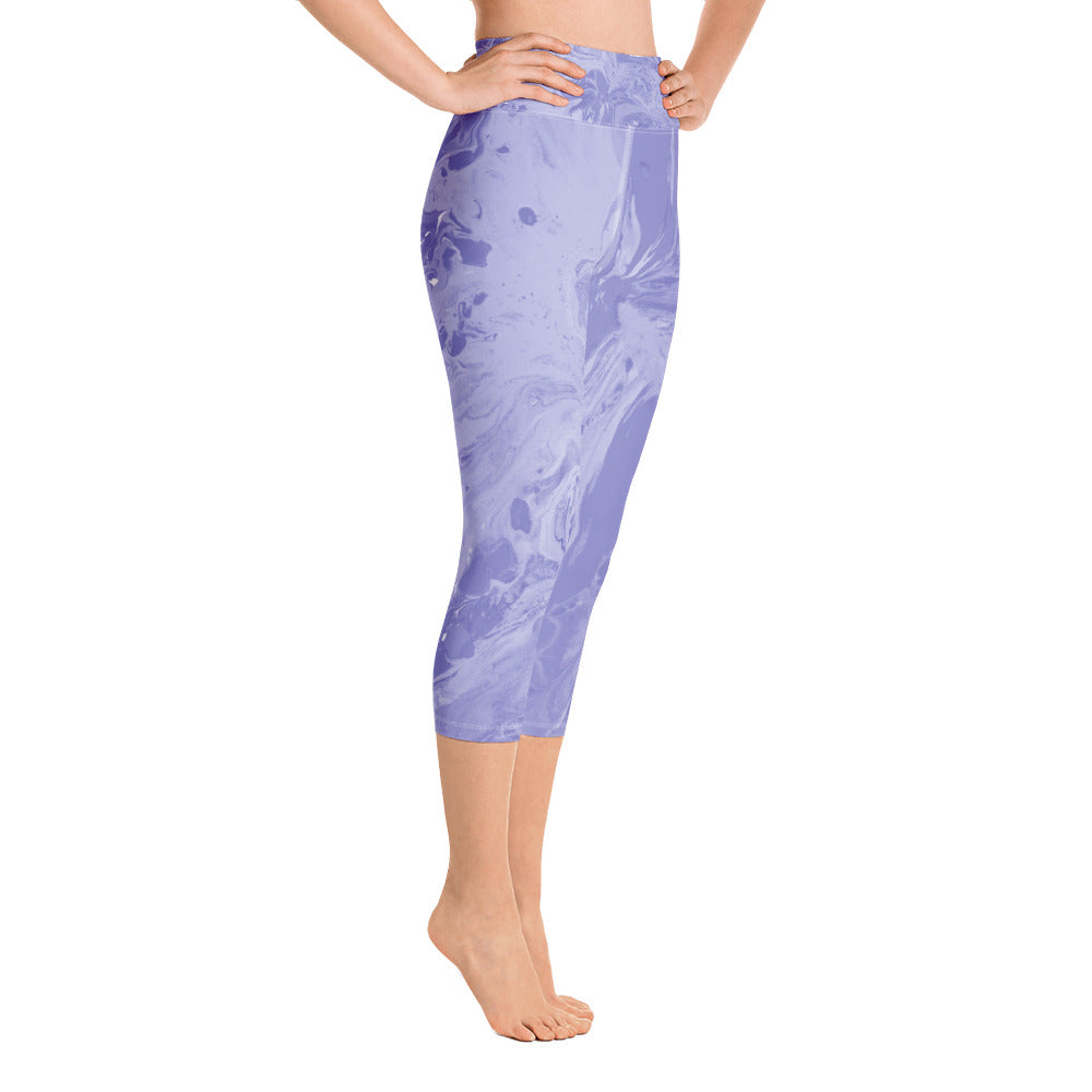 Fluid Periwinkle Very Peri - Spring Edition | Women's Fine Art High-Waist Capris