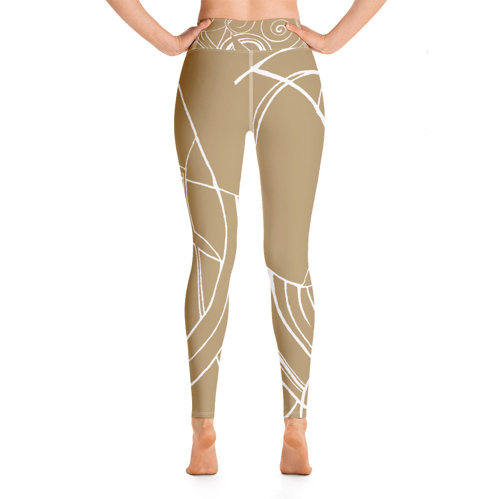 Nicole's Sketch - Khaki | Women's Fine Art High-Waist Leggings