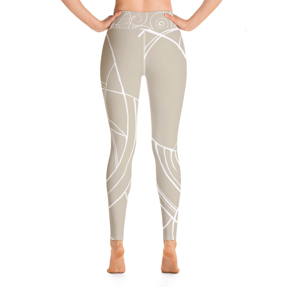 Nicole's Sketch - Khaki | Women's Fine Art High-Waist Leggings