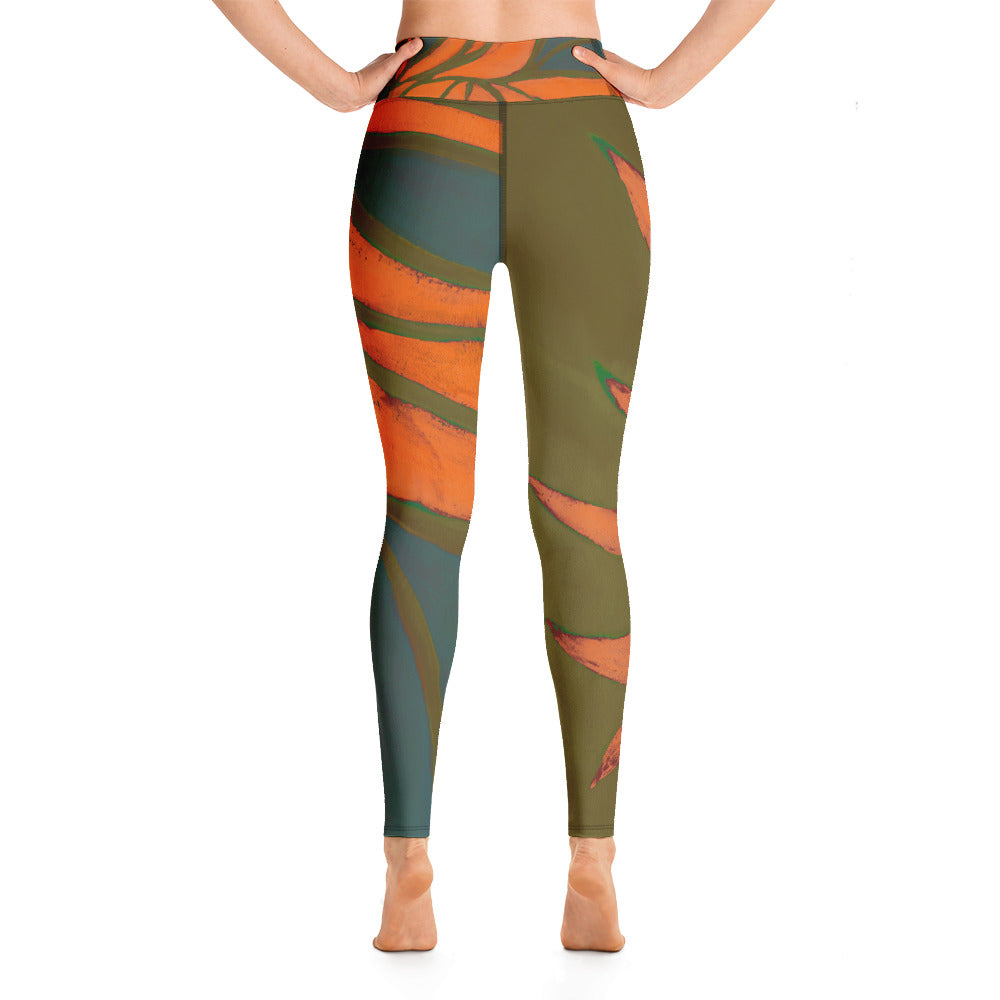 Avocado Leaves | Women's Fine Art High-Waist Leggings
