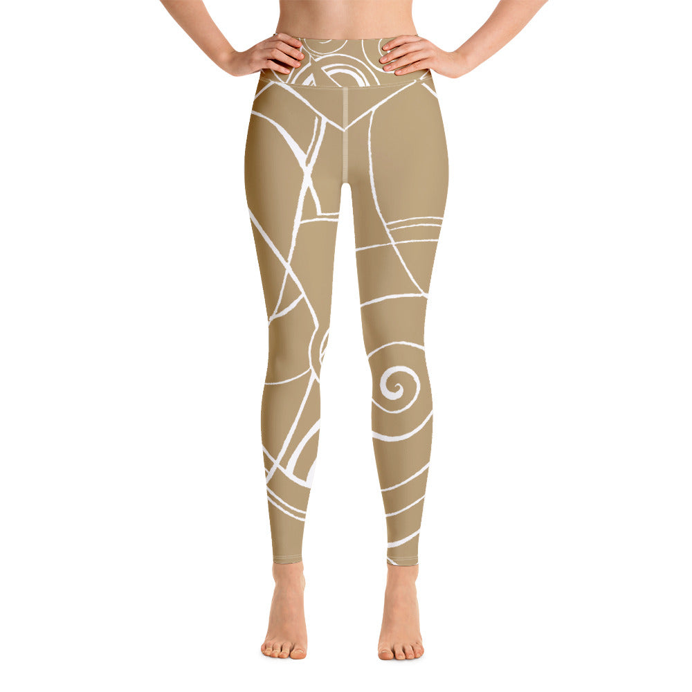 Nicole's Sketch - Khaki | Women's Fine Art High-Waist Leggings