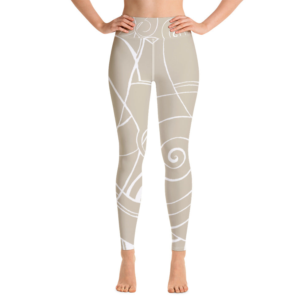 Nicole's Sketch - Khaki | Women's Fine Art High-Waist Leggings