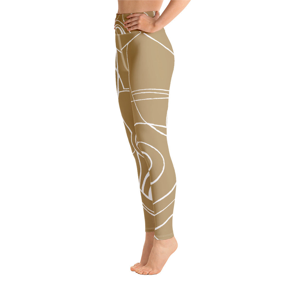 Nicole's Sketch - Khaki | Women's Fine Art High-Waist Leggings