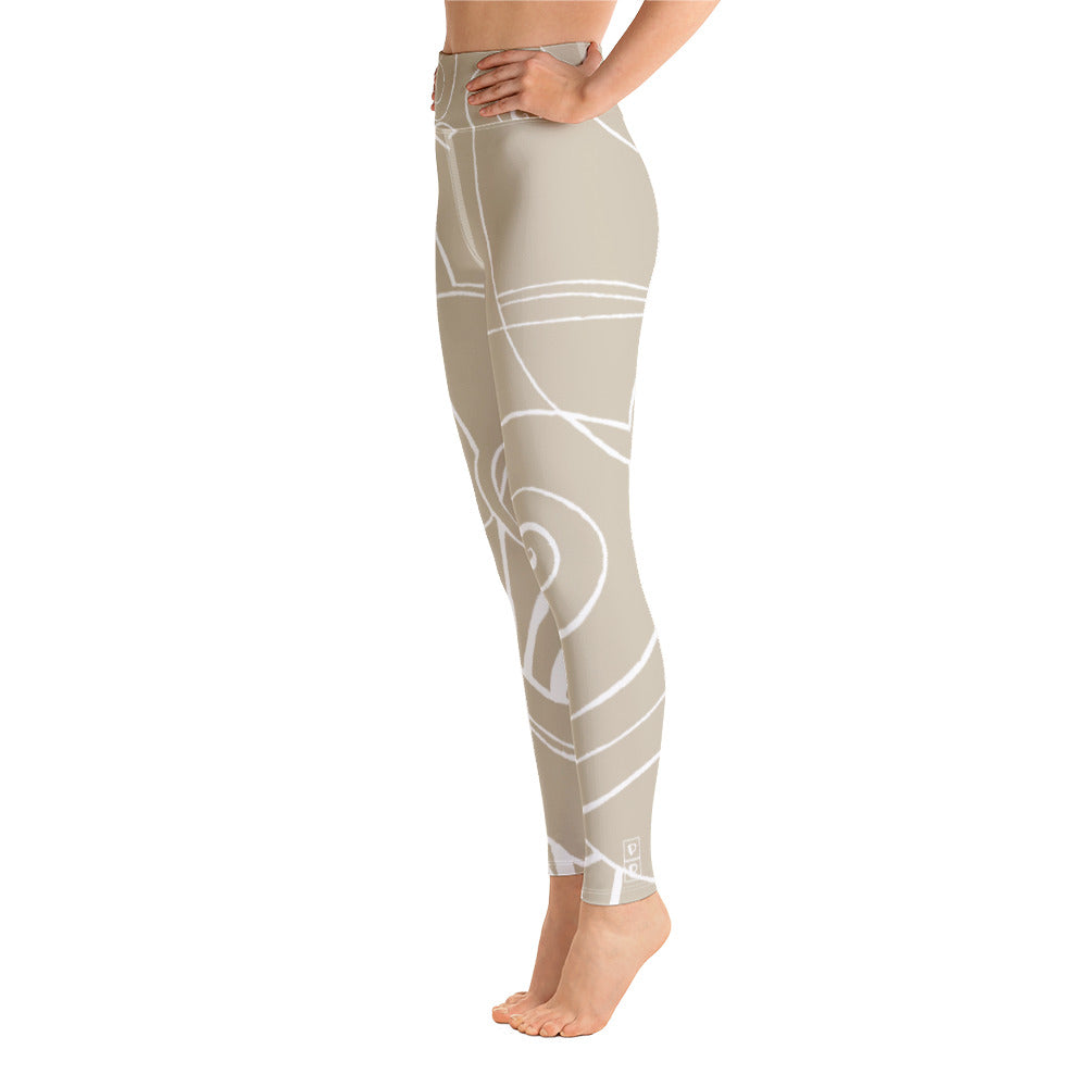 Nicole's Sketch - Khaki | Women's Fine Art High-Waist Leggings