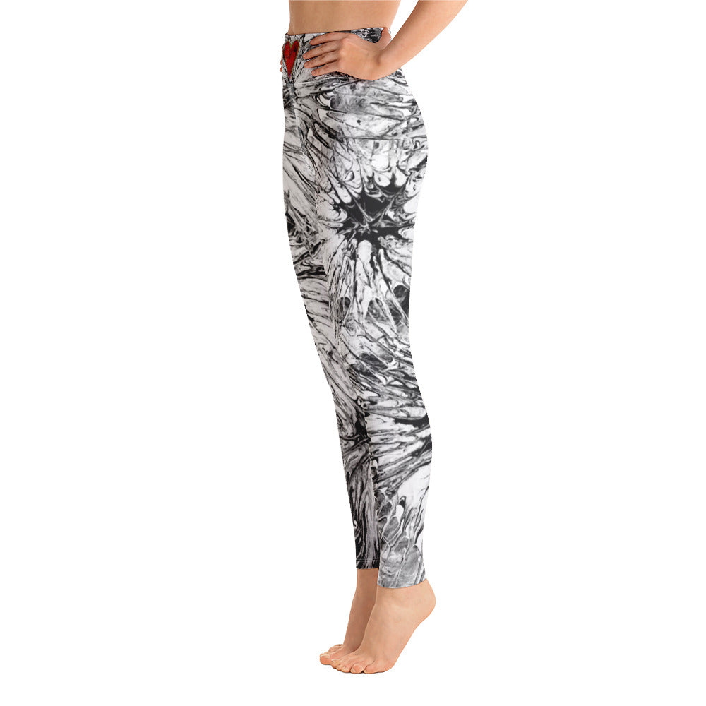 Black & White Splatter | Women's Fine Art High-Waist Leggings