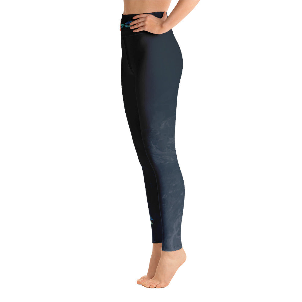 Fluid with Dragonflies | Women's Fine Art High-Waist Leggings