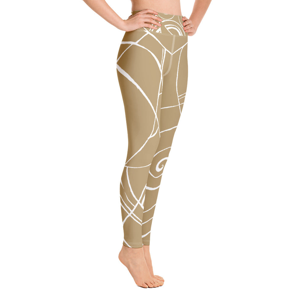Nicole's Sketch - Khaki | Women's Fine Art High-Waist Leggings