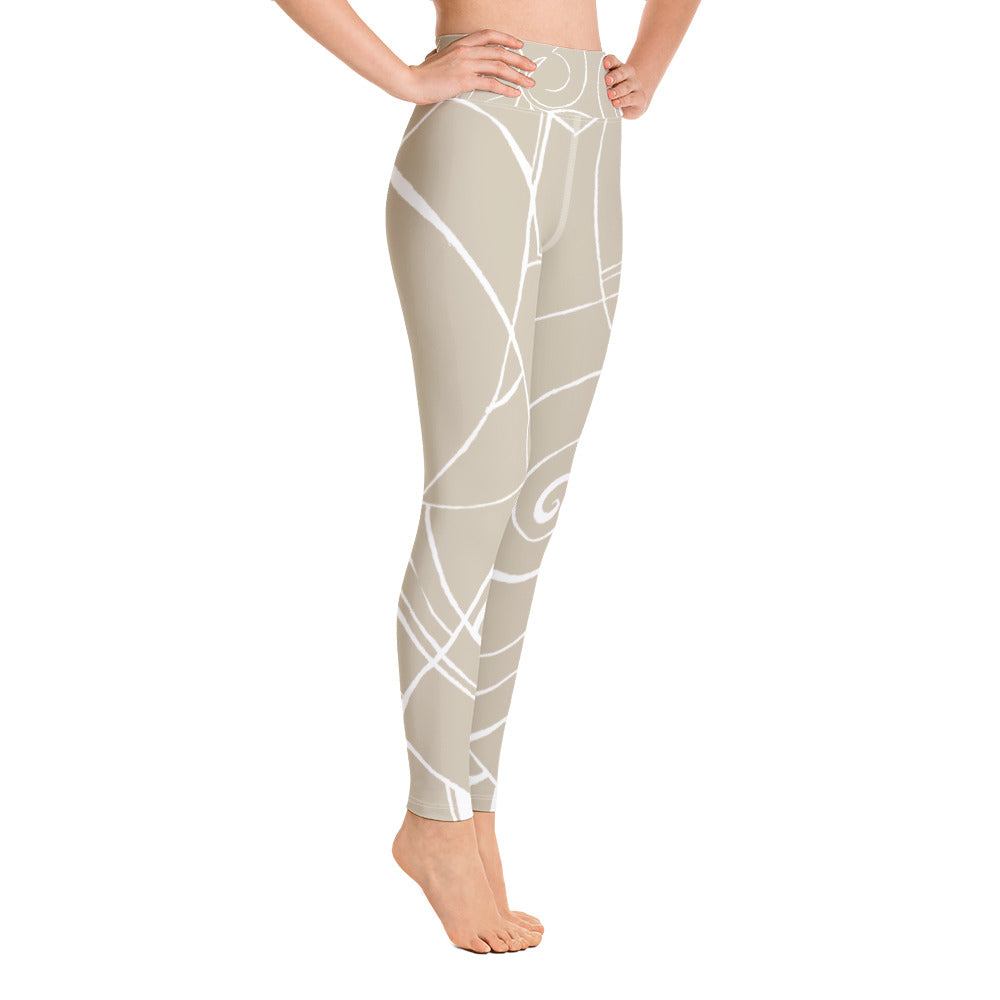 Nicole's Sketch - Khaki | Women's Fine Art High-Waist Leggings
