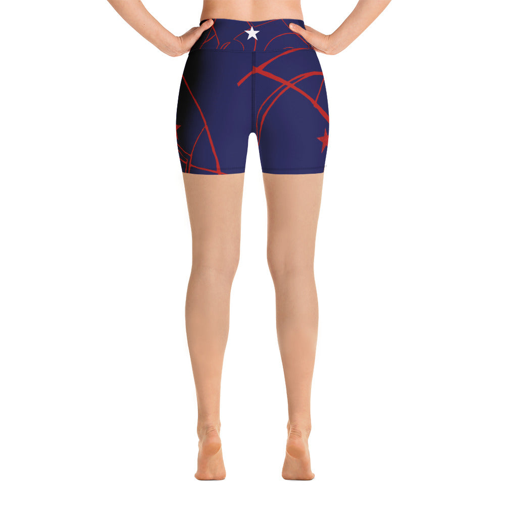 "Nicole's Sketch Independence Day" Yoga Shorts