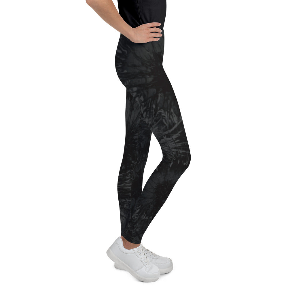 "Black Splatter with Hot Pink Hearts" Kid's Leggings