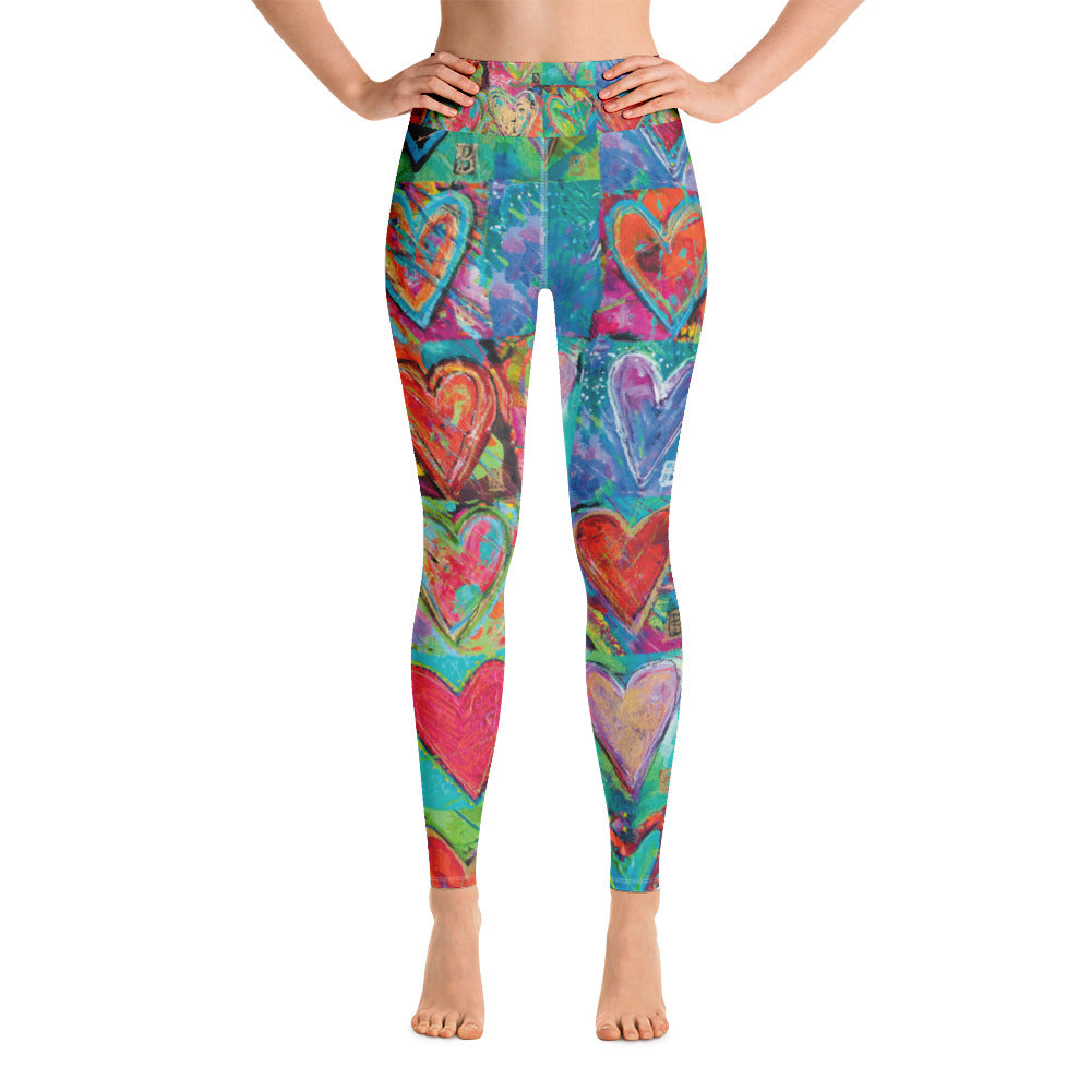 Hearts without Borders | Women's Fine Art High-Waist Leggings