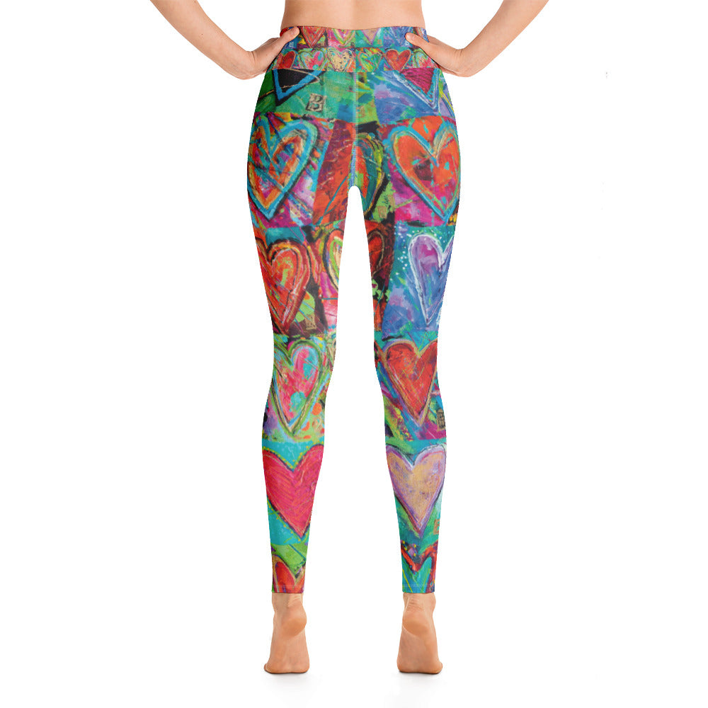 Hearts without Borders | Women's Fine Art High-Waist Leggings