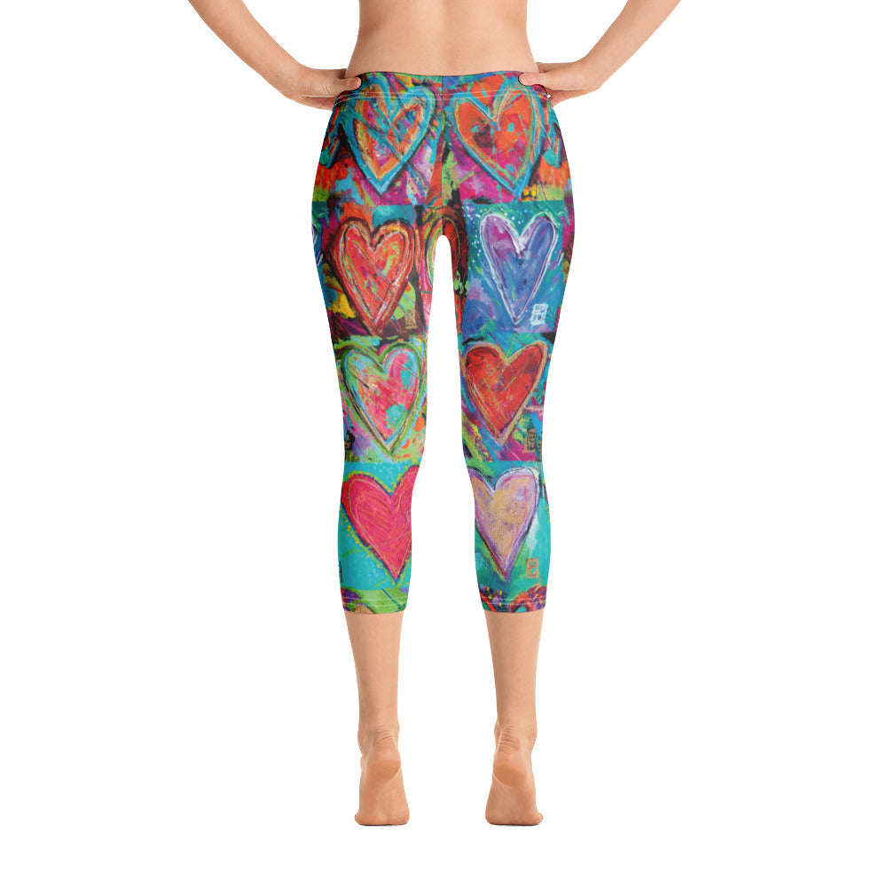 Hearts Without Borders | Women's Fine Art Regular-Waist Capris