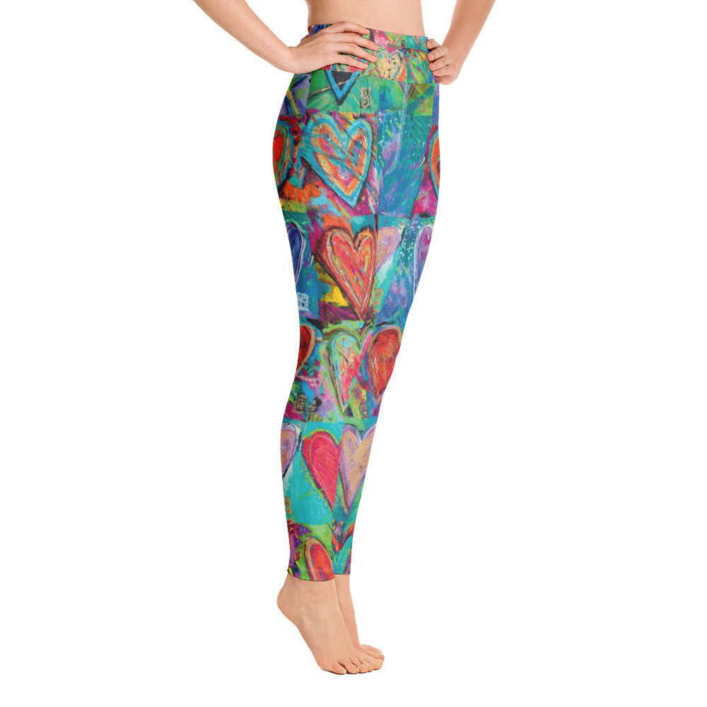 Hearts without Borders | Women's Fine Art High-Waist Leggings