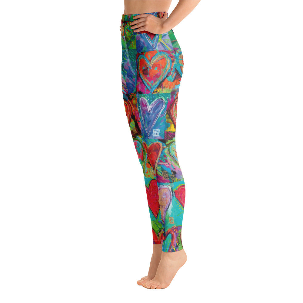 Hearts without Borders | Women's Fine Art High-Waist Leggings