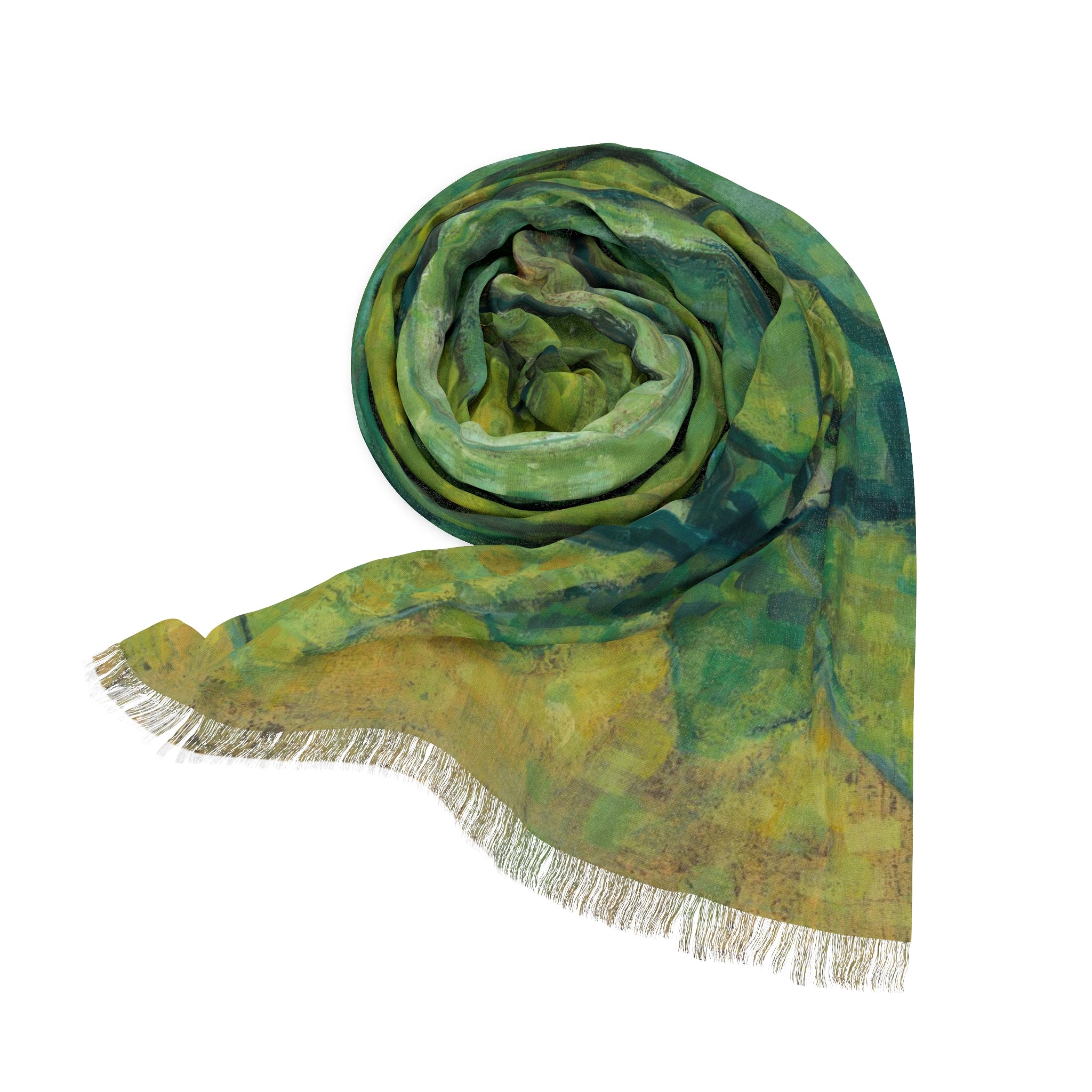 Jade Scarf | Lightweight Artistic Forest Printed Scarf