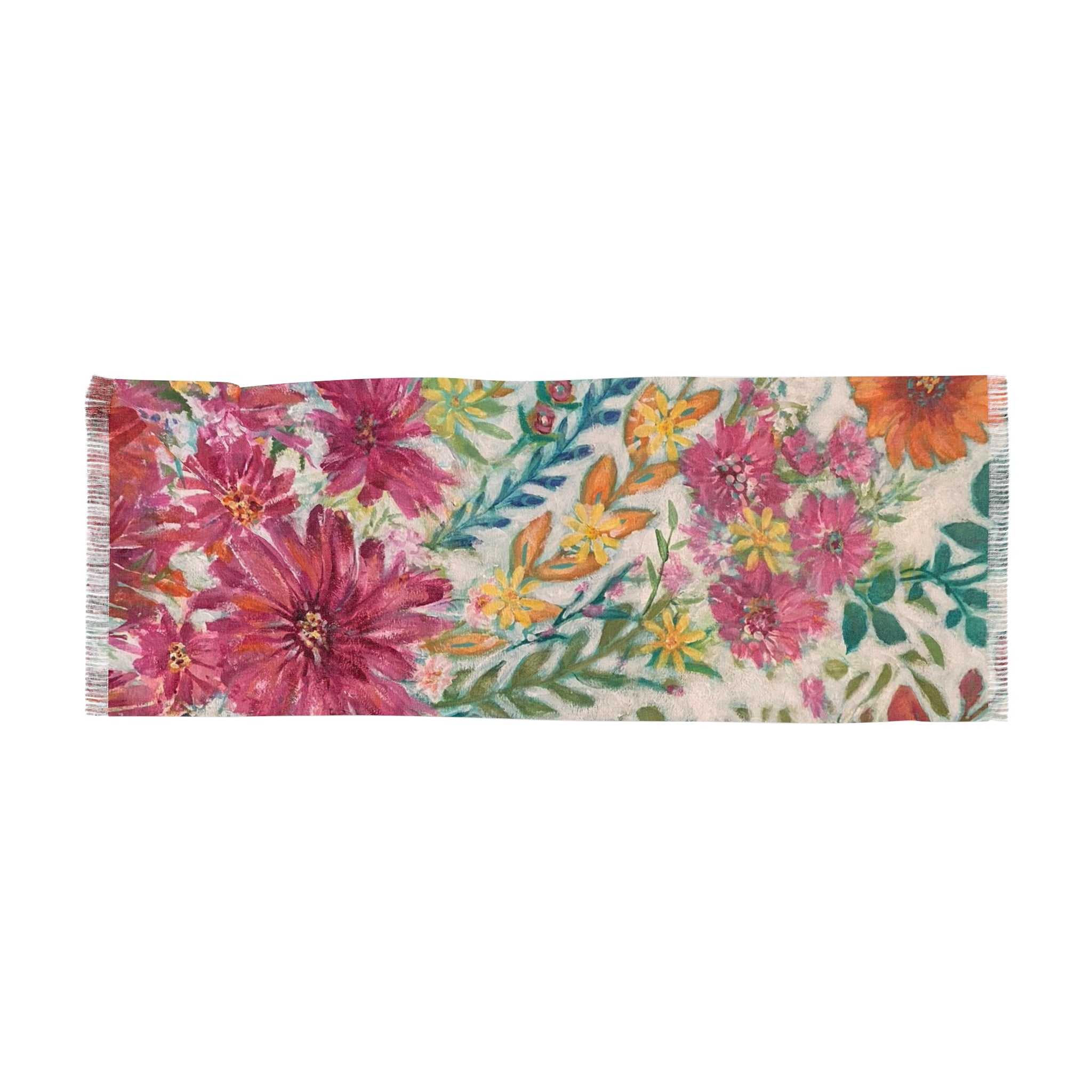 Pink Floral Pattern Scarf | Lightweight Spring Floral Scarf