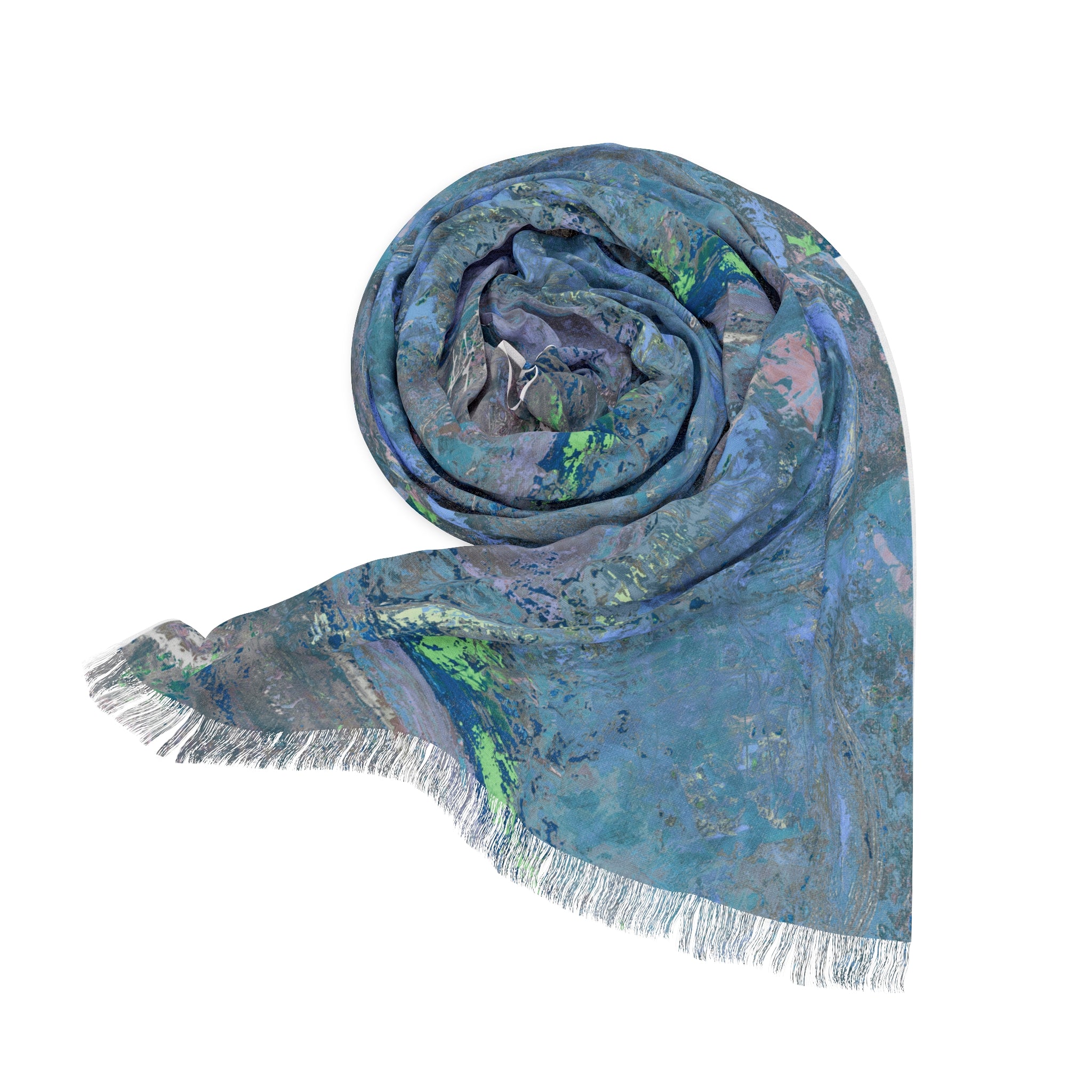 Fluid Aqua and Grey | Light Scarf