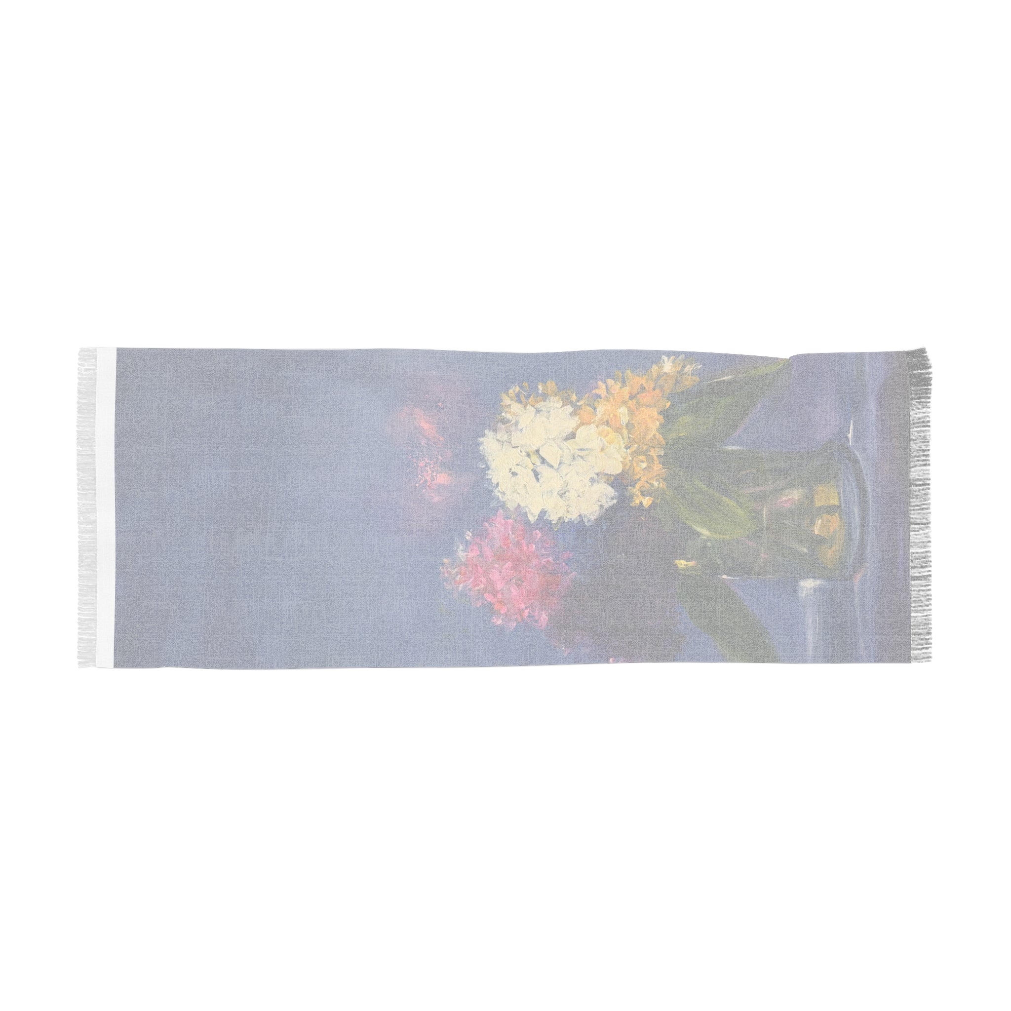 Hydrangeas Bouquet Scarf — Impressionist Vase Art Lightweight Wrap