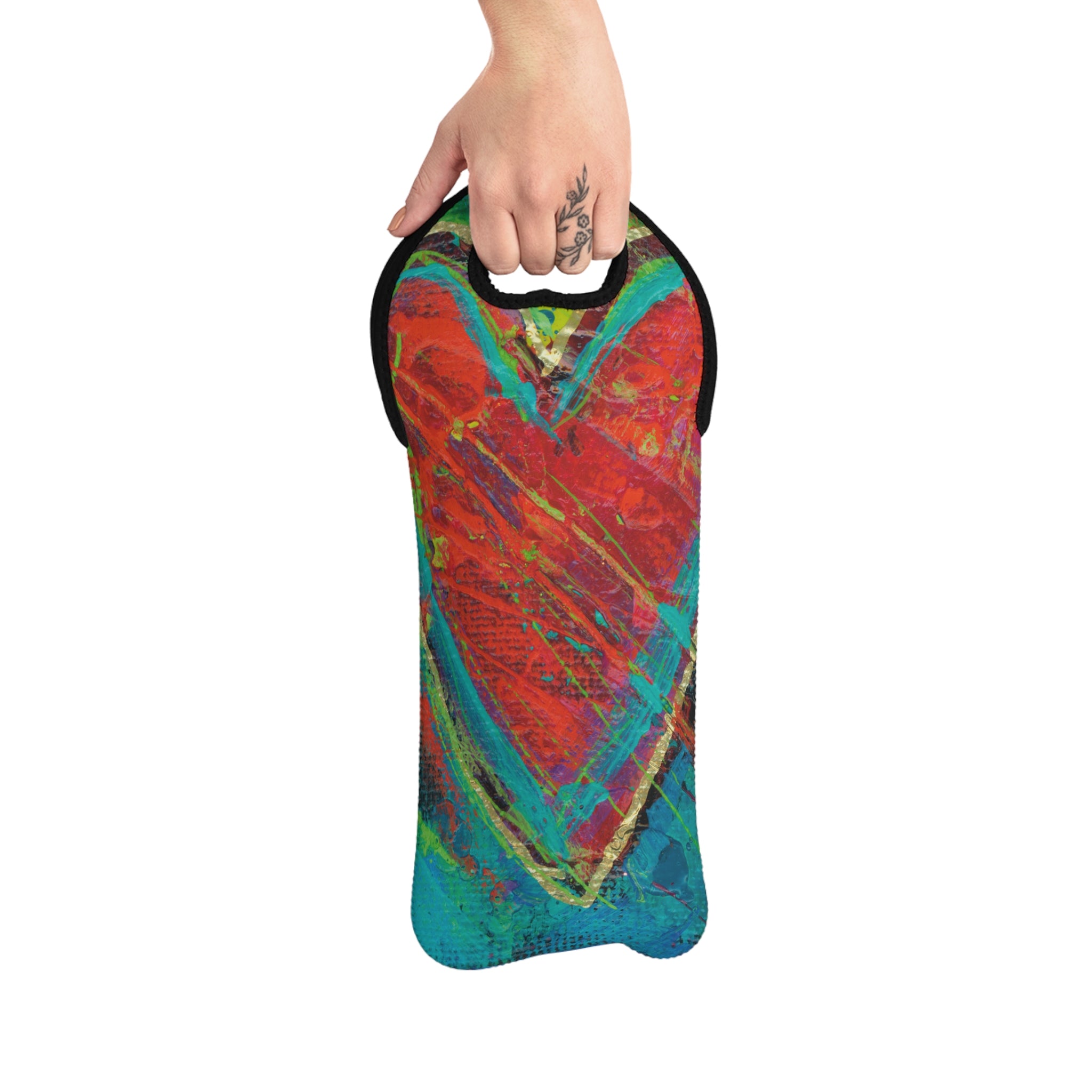 Heart Explosion Wine Tote Bag