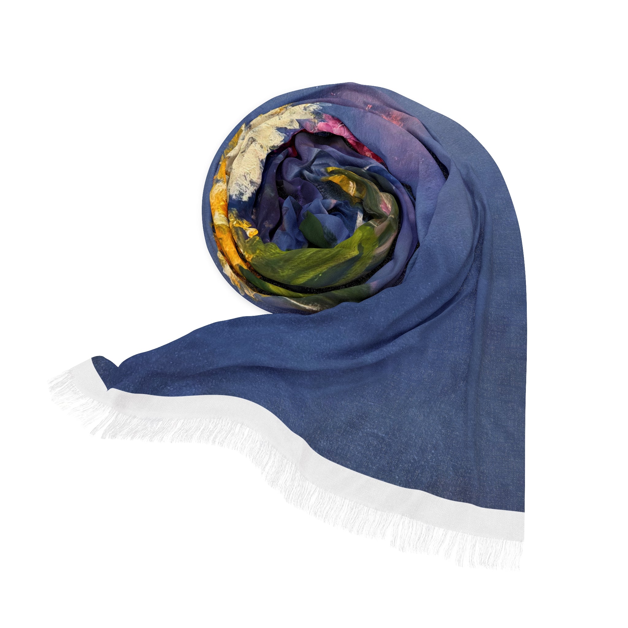 Hydrangeas Bouquet Scarf — Impressionist Vase Art Lightweight Wrap