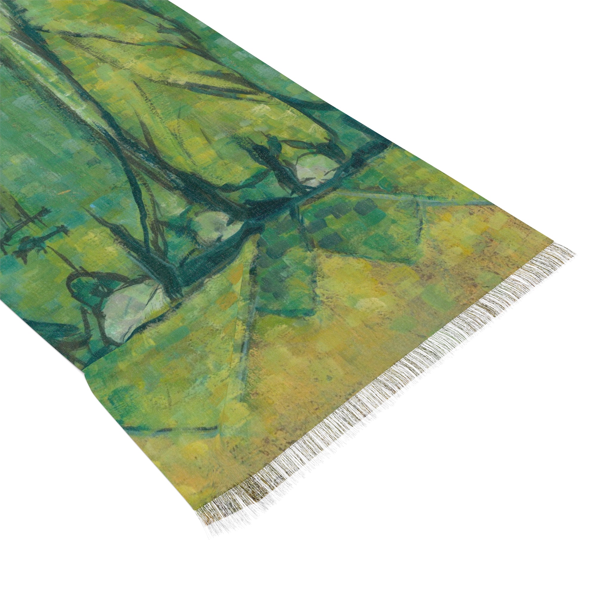 Jade Scarf | Lightweight Artistic Forest Printed Scarf