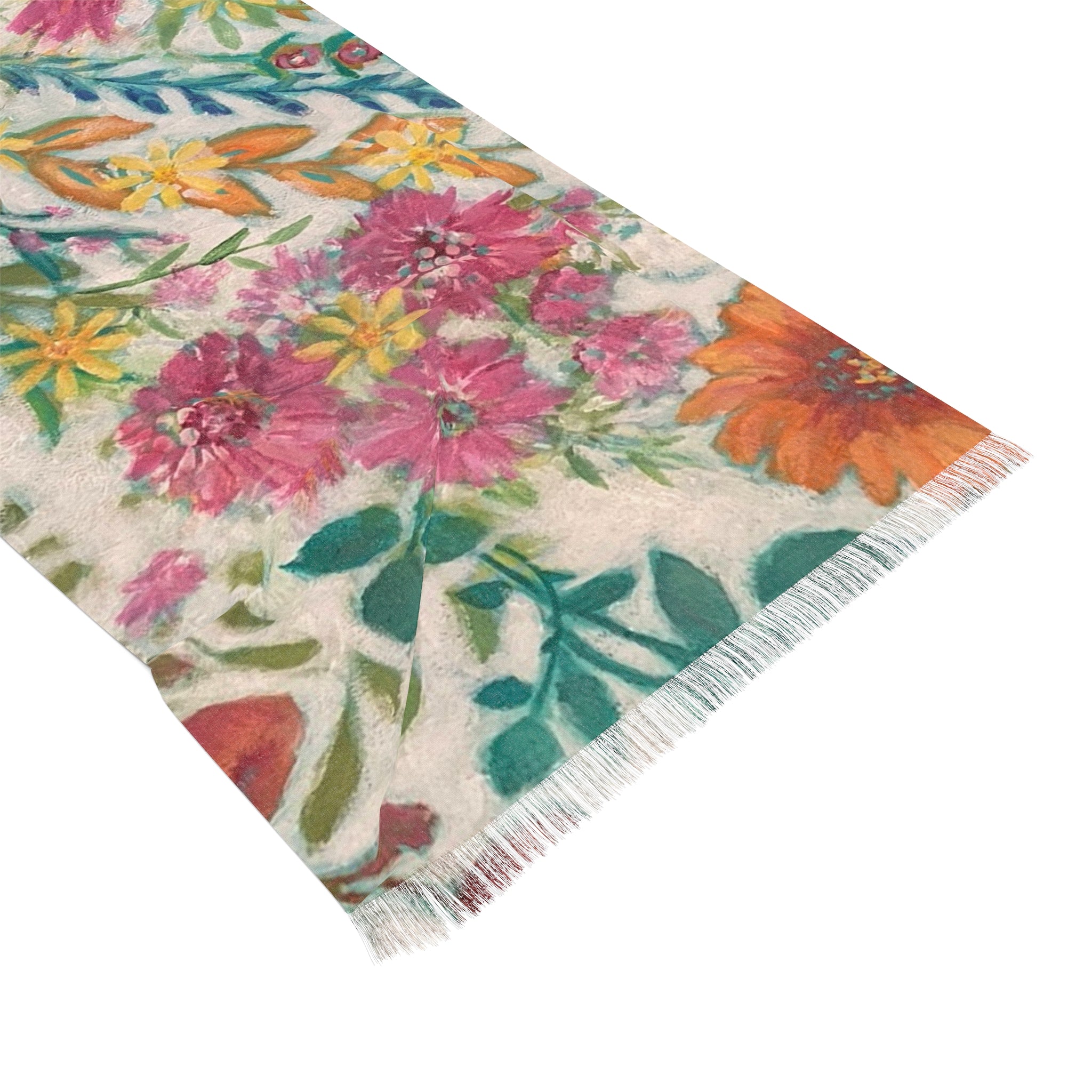 Pink Floral Pattern Scarf | Lightweight Spring Floral Scarf