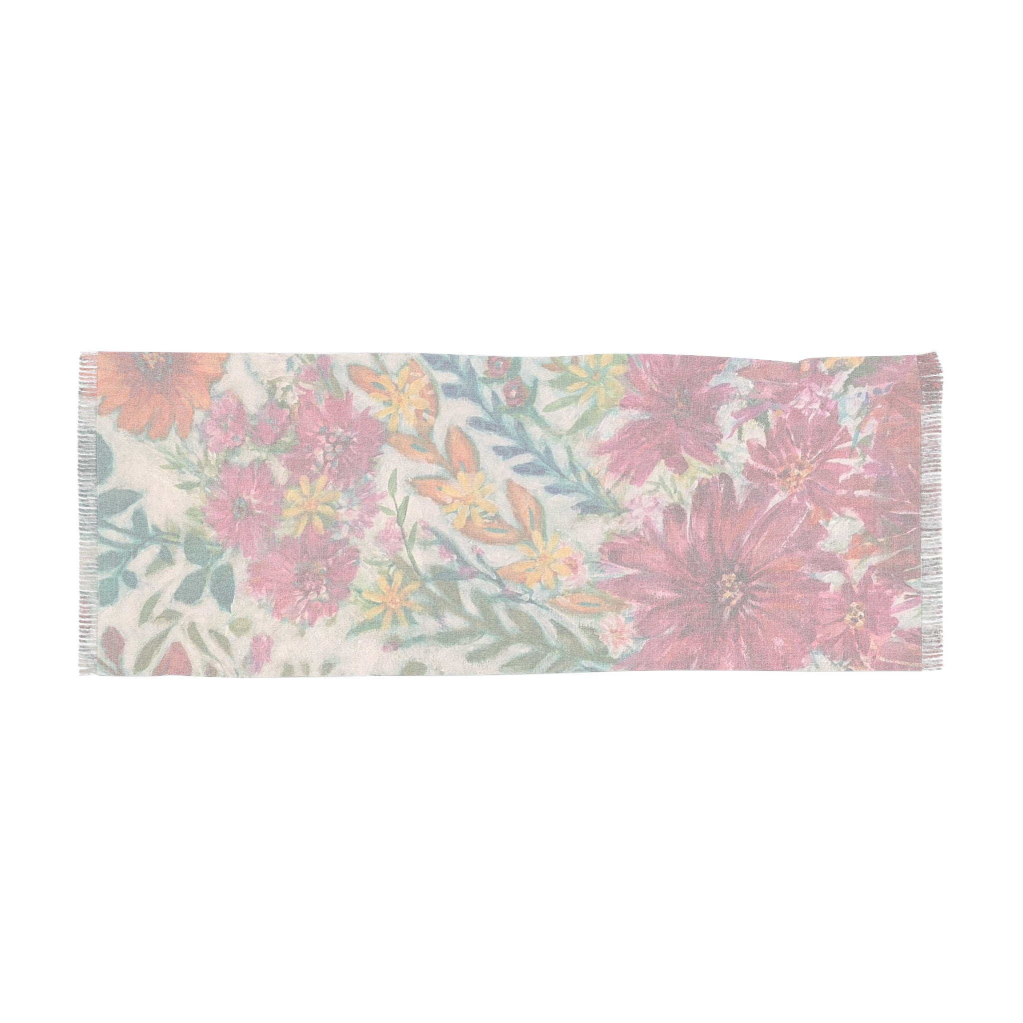 Pink Floral Pattern Scarf | Lightweight Spring Floral Scarf