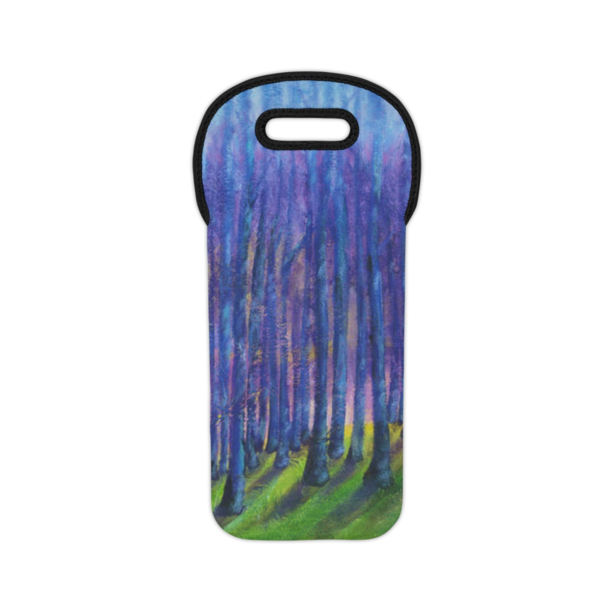 Cobalt Trees at Midnight  Wine Tote Bag