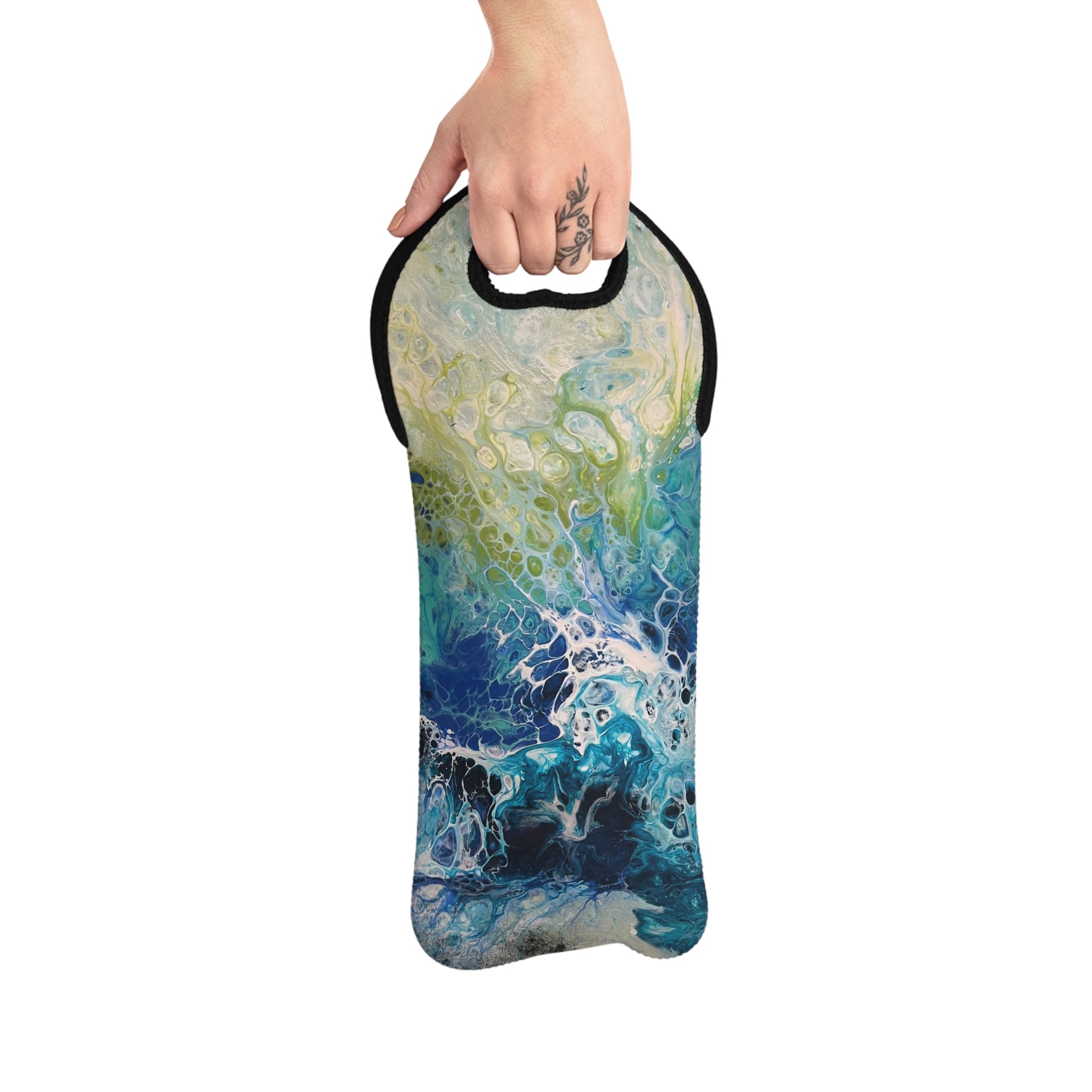 Ocean Abstract Wine Tote Bag