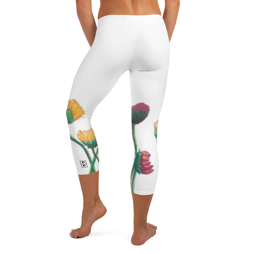 Flower Series | Women's Fine Art Regular-Waist Capris