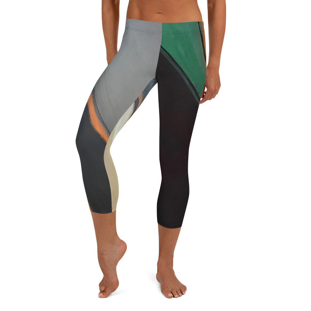 Geometric Flair | Women's Fine Art Regular-Waist Capris