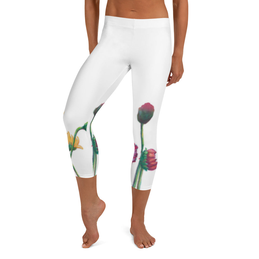 Flower Series | Women's Fine Art Regular-Waist Capris