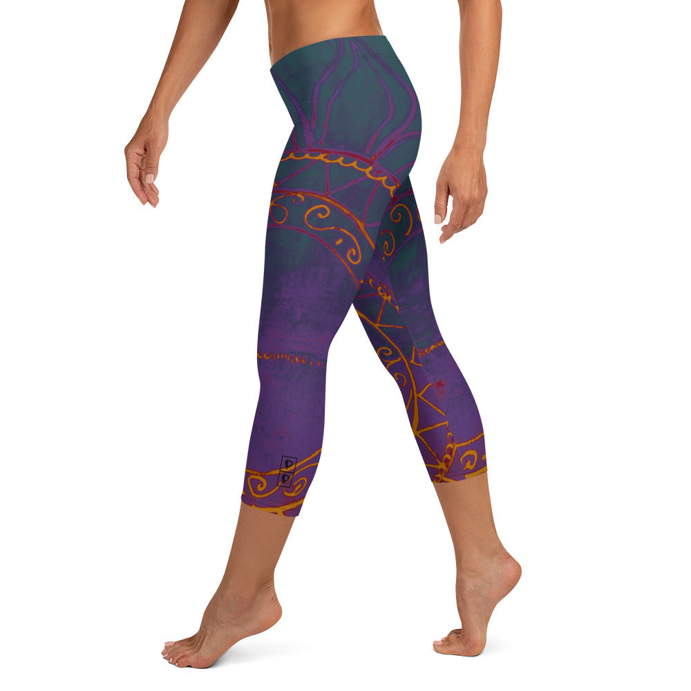 Sunburst with Deep Colors  | Women's Fine Art Regular-Waist Capris