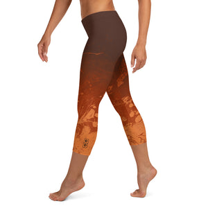 Ombre Brown & Rust  | Women's Fine Art Regular-Waist Capris