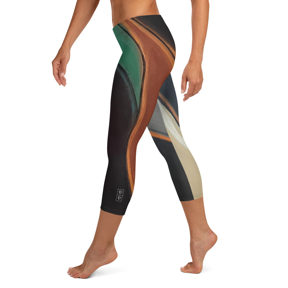 Geometric Flair | Women's Fine Art Regular-Waist Capris