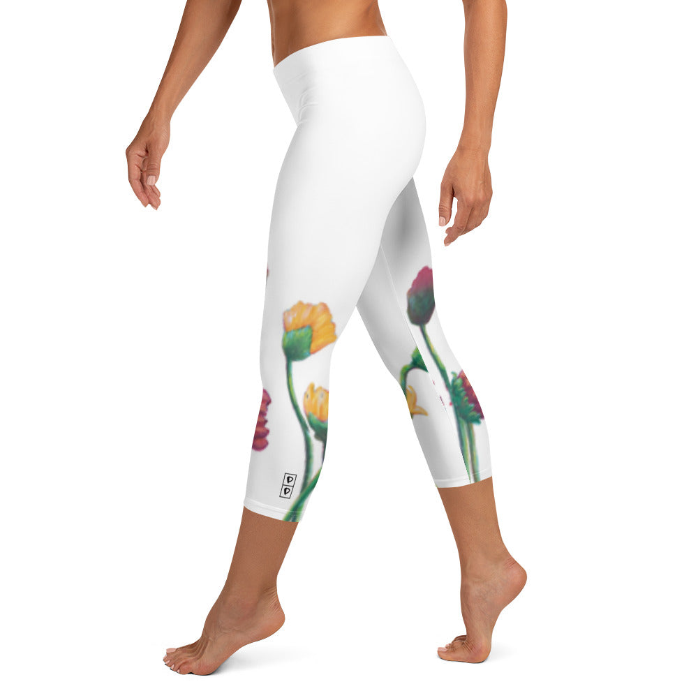 Flower Series | Women's Fine Art Regular-Waist Capris