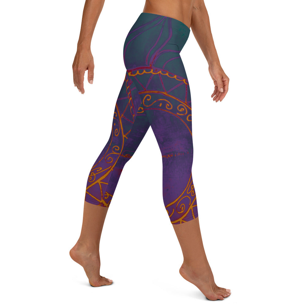 Sunburst with Deep Colors  | Women's Fine Art Regular-Waist Capris