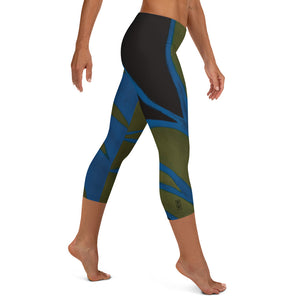 Avocado Leaves | Women's Fine Art High-Waist Capris