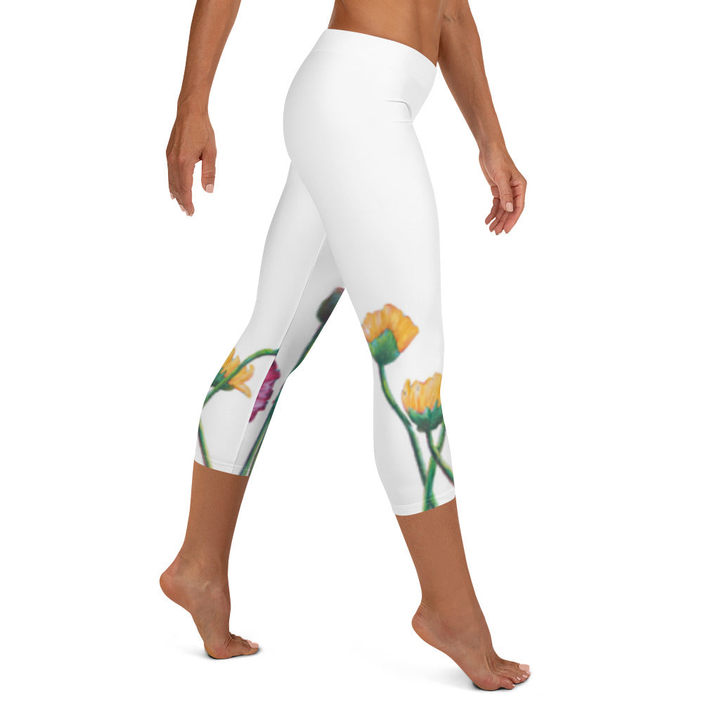 Flower Series | Women's Fine Art Regular-Waist Capris