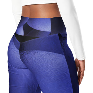 "Nicole's Abstract Blue" Flare Leggings