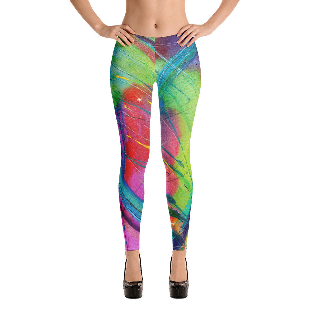 Heart of Color Rainbow | Women's Fine Art Regular-Waist Leggings