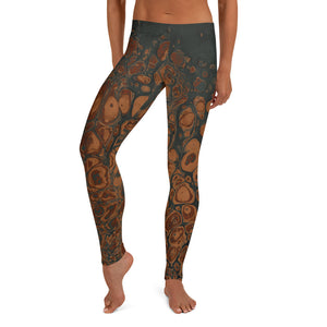 Cascade Black & Rust | Women's Fine Art Regular-Waist Leggings