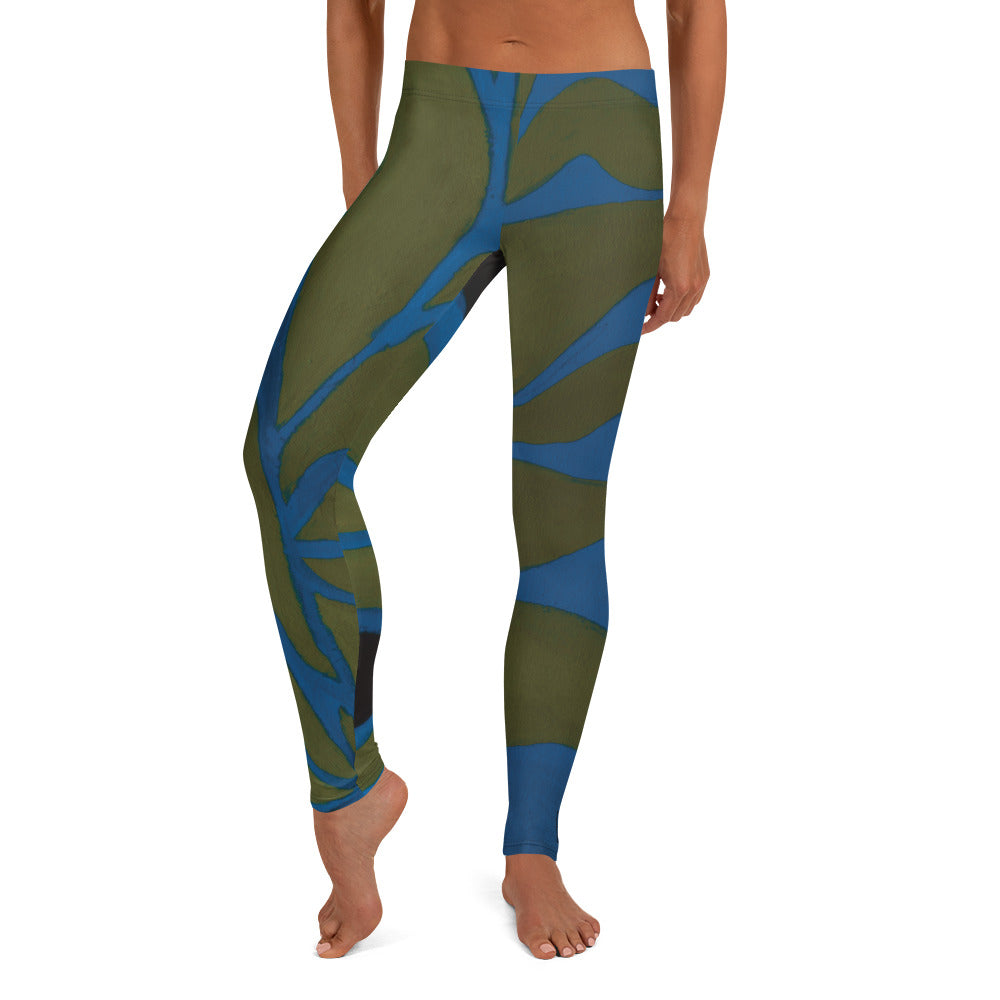 Avocado Leaves | Women's Fine Art Regular-Waist Leggings