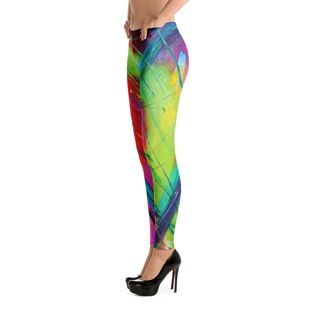 Heart of Color Rainbow | Women's Fine Art Regular-Waist Leggings